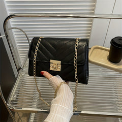 Classic Quilted Shoulder Bag Turn Lock Chain All Match Bag