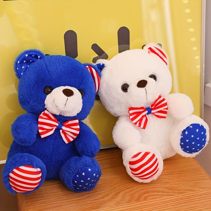 American Flag Teddy Bear Plush Toy Carnival Bow Tie Bear Gift