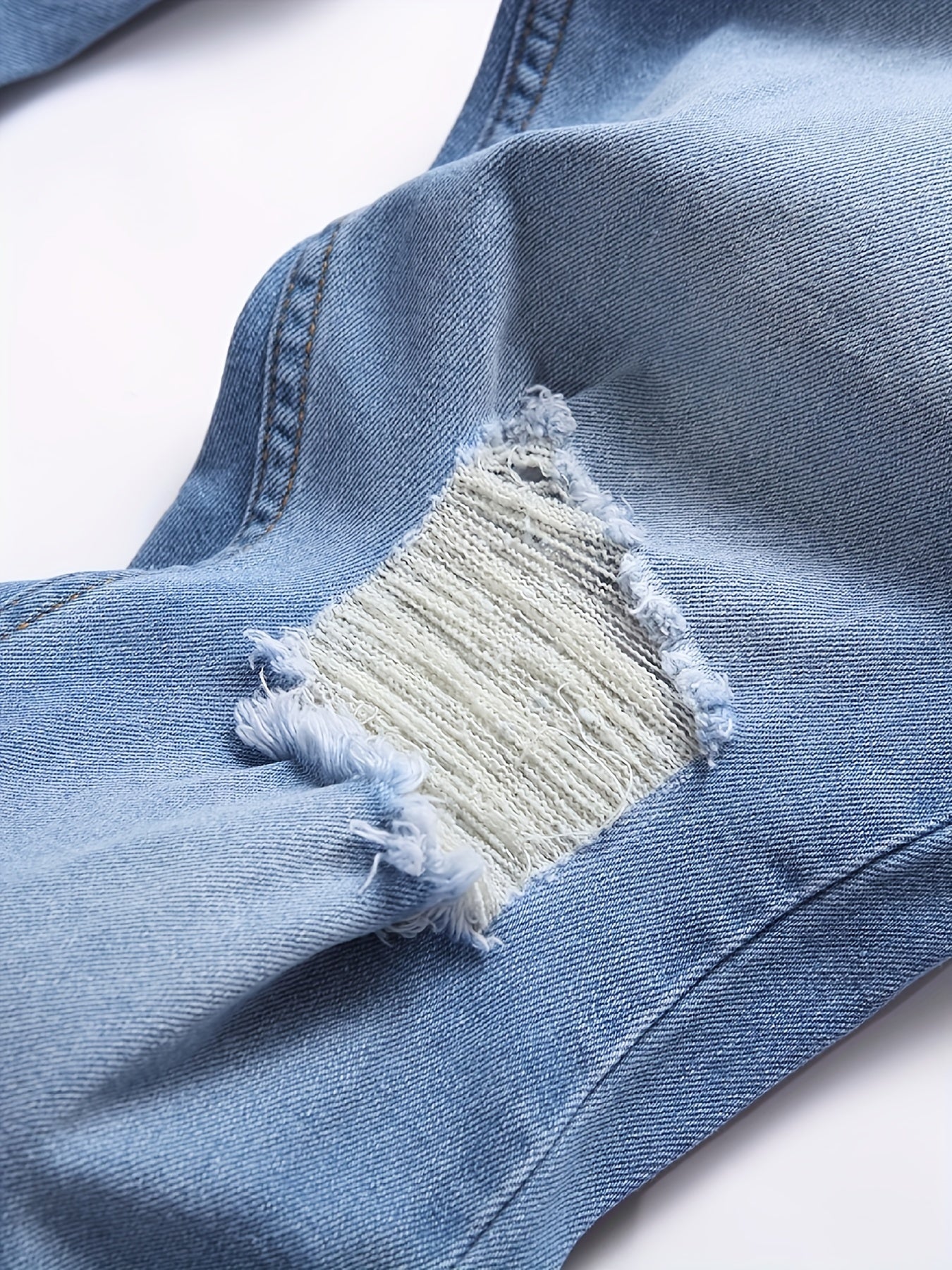 Men's Slim Fit Ripped Jeans Casual Denim Pants