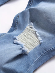 Men's Slim Fit Ripped Jeans Casual Denim Pants