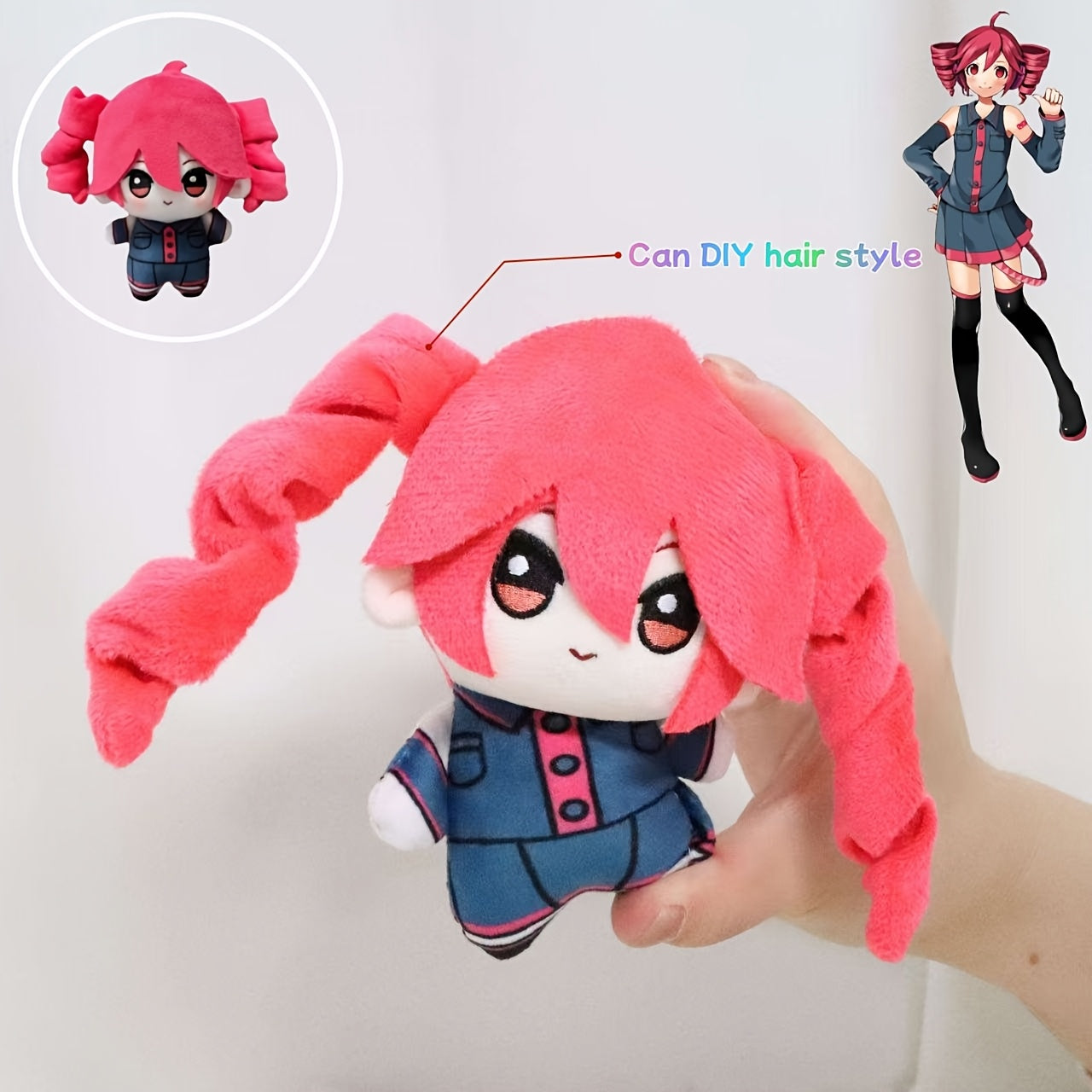 9inch Kasane Teto Plush Plush Pendant Doll Soft Stuffed Doll Anime Game Cosplay