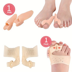 2Pairs Gel Insoles Toe Separator Hallux Valgus Foot Protector Bunion Adjuster