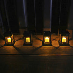 4pcs Outdoor Solar Lantern Hanging Candle Lamps Garden Decor Landscape Lighting