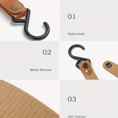 S Shape PU Leather Storage Hook Keychain for Camping
