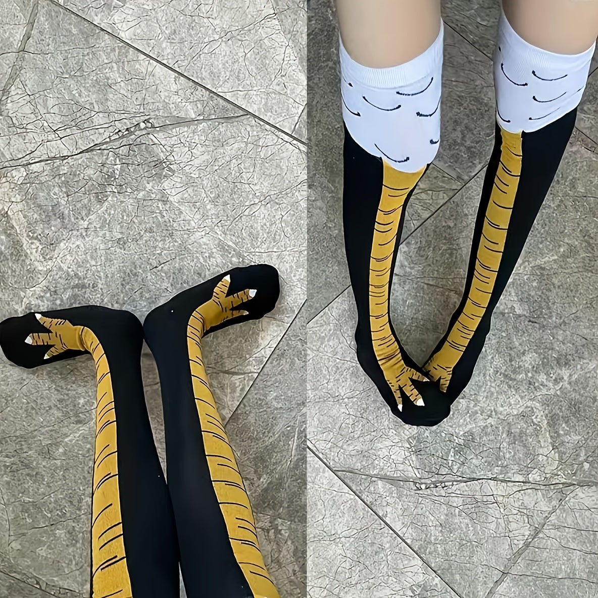 Men's Funny Animal Claw Knee High Socks 2 Pairs