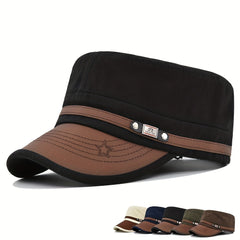 Cotton Sun Protection Flat Top Military Hat