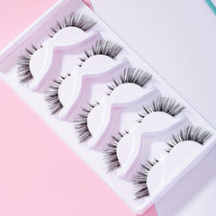 5 Pairs Cat Eye False Eyelashes Fox Eye Lashes Angle Winged