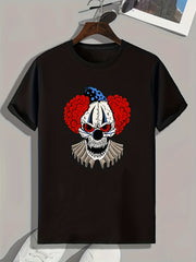 Halloween Scary Clown Pattern Print Men's Sports T-shirt