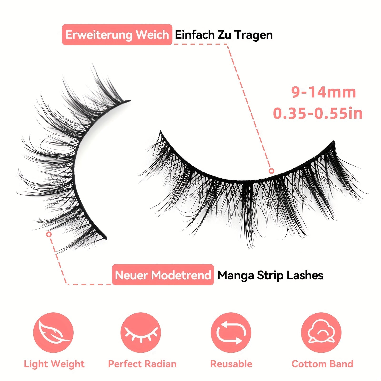 10 Pairs Cat Eyes Fluffy Mink False Eyelashes