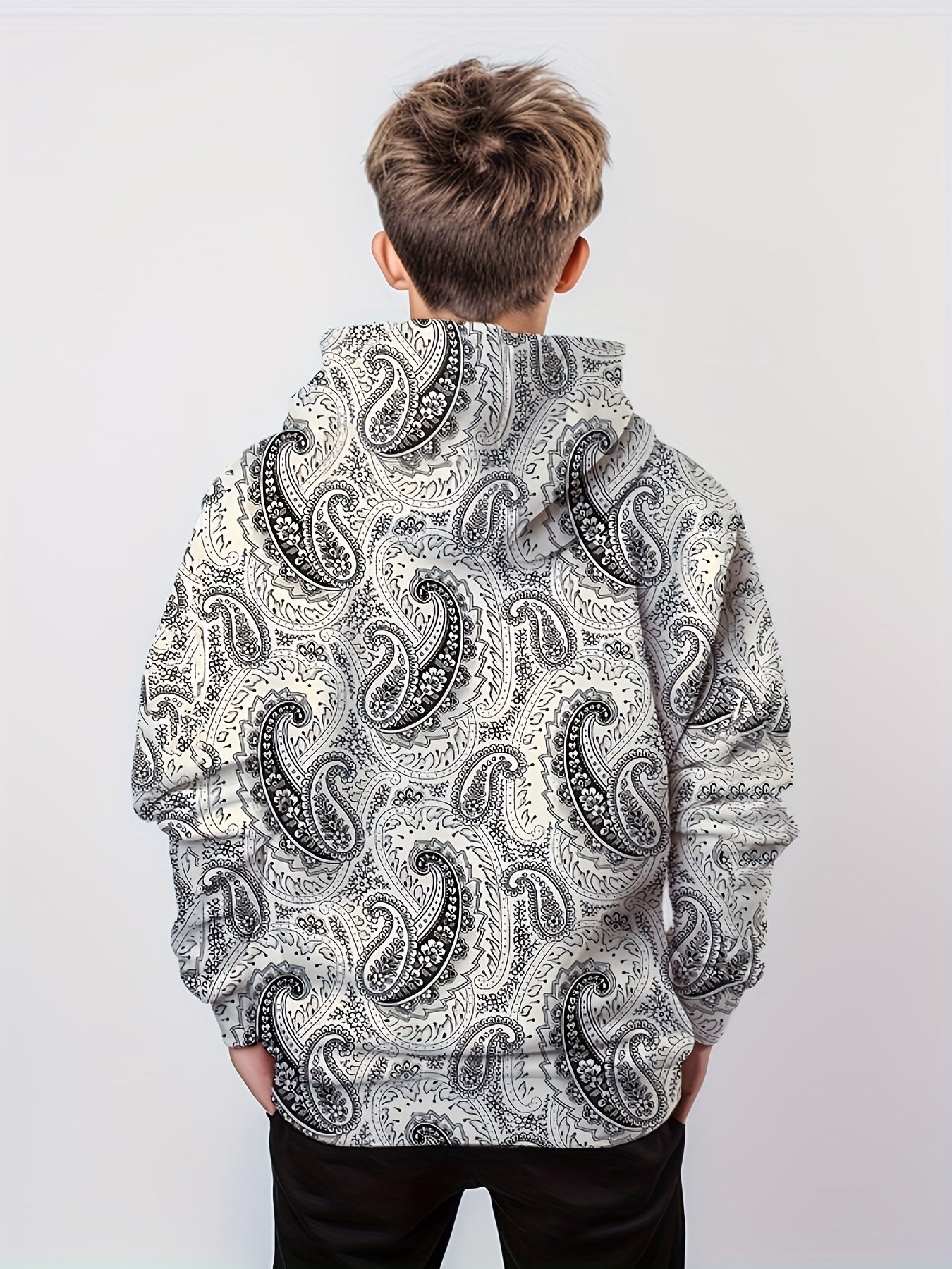 Paisley 3D Print Hoodie Kids Hip Hop Sports Casual Tops