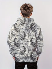 Paisley 3D Print Hoodie Kids Hip Hop Sports Casual Tops