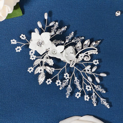 Silvery Bridal Hair Comb Clip Wedding Hair Piece