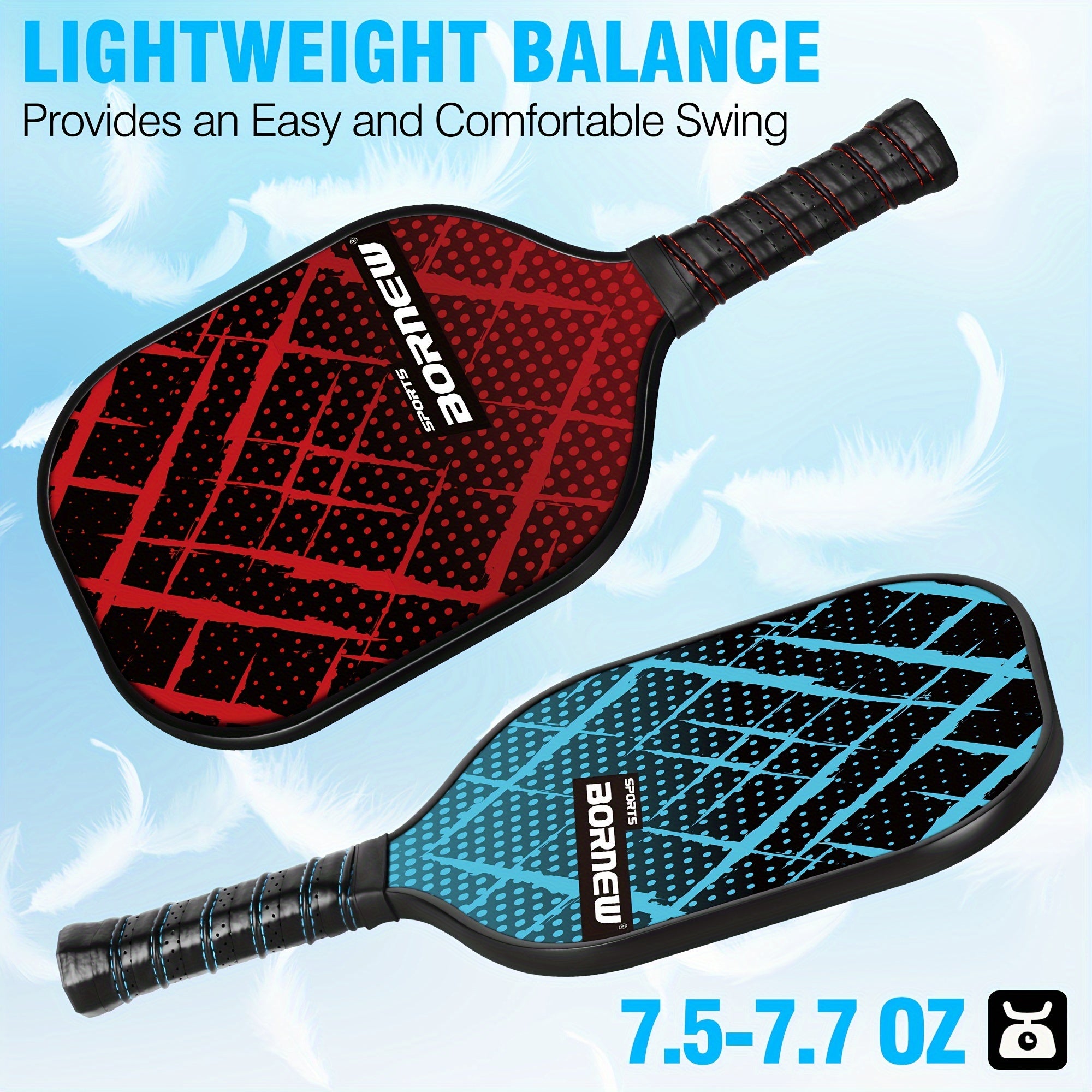 Lightweight Pickleball Paddle Set of 4 with 6 Balls and Bag