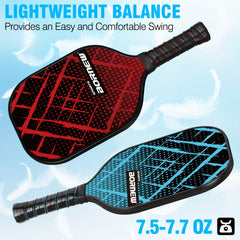 Lightweight Pickleball Paddle Set of 4 with 6 Balls and Bag