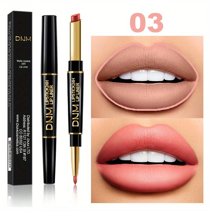 Dual-Ended Waterproof Lip Liner & Lipstick Duo