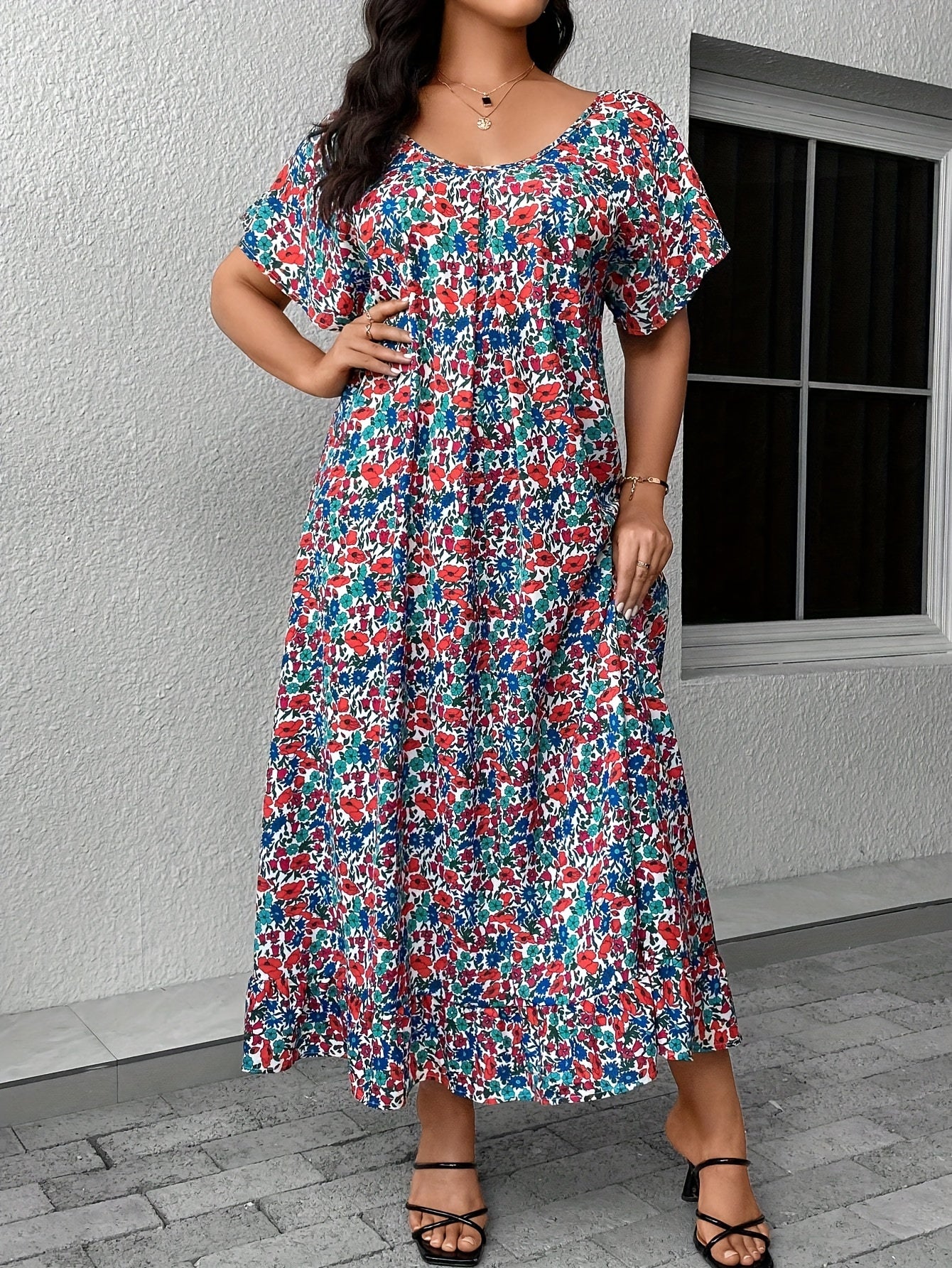 Boho Butterfly Sleeve Maxi Dress