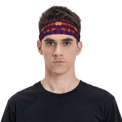 Tie Dye Headband Purple & Orange Swirl Spandex Polyester Blend