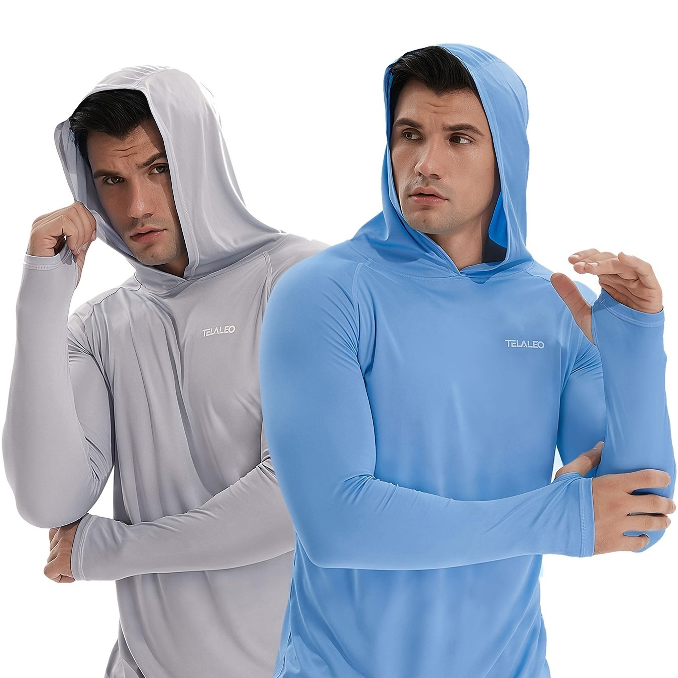 TELALEO Men's Lightweight Hoodie UPF 50 Sun Protection