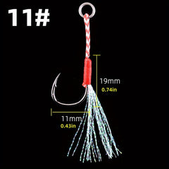 20pcs Fishing Assist Jigs Hooks Kit Slow & Fast Jigging Lure Hooks 9-15