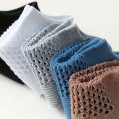 5 Pairs Men's Hollow Out Mesh Low Cut Socks