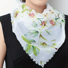 Floral Print Gauze Veil Neck Gaiter Sun Protection Face Cover