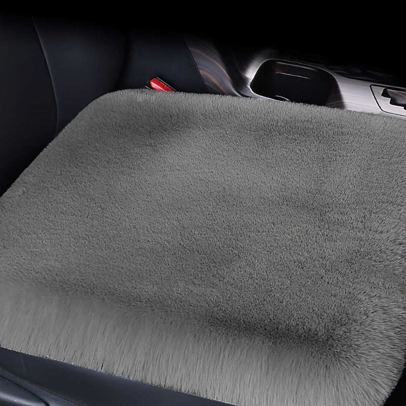 Grey Car Seat Cushion Winter Plush Short Hair Non-slip Cushion
