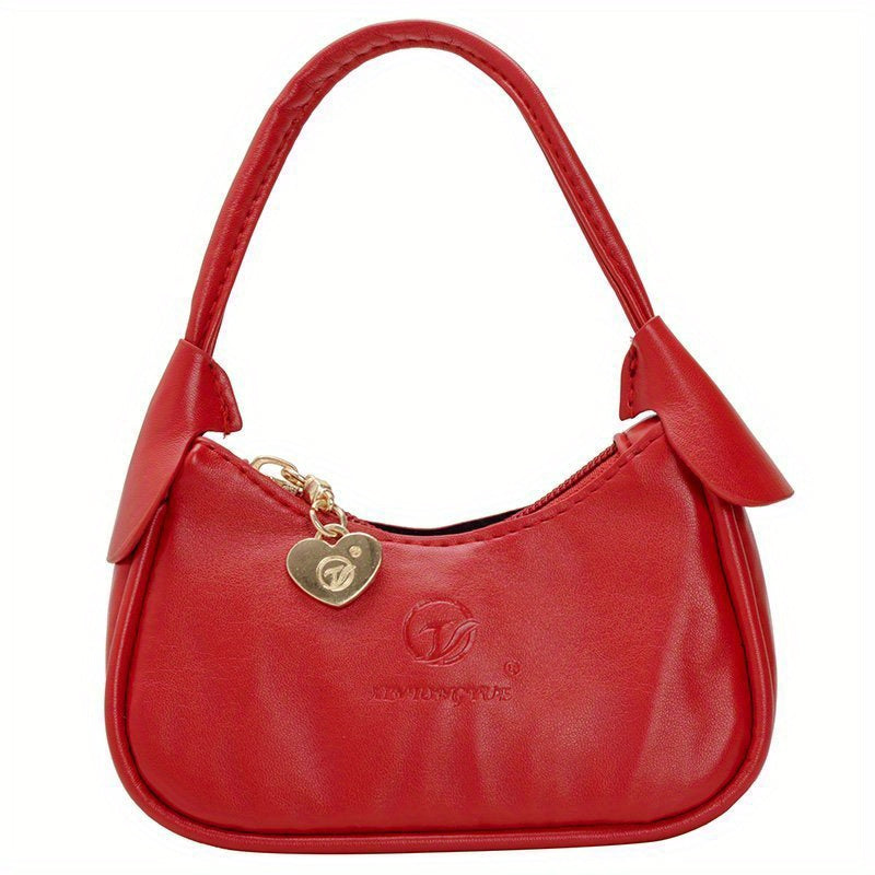Girls Sweet Princess Handbag Solid Purse Tote Bag Lightweight Shoulder Underarm