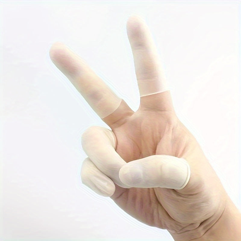 50pcs Finger Sleeves Matte Latex Disposable Finger Protection Sleeves