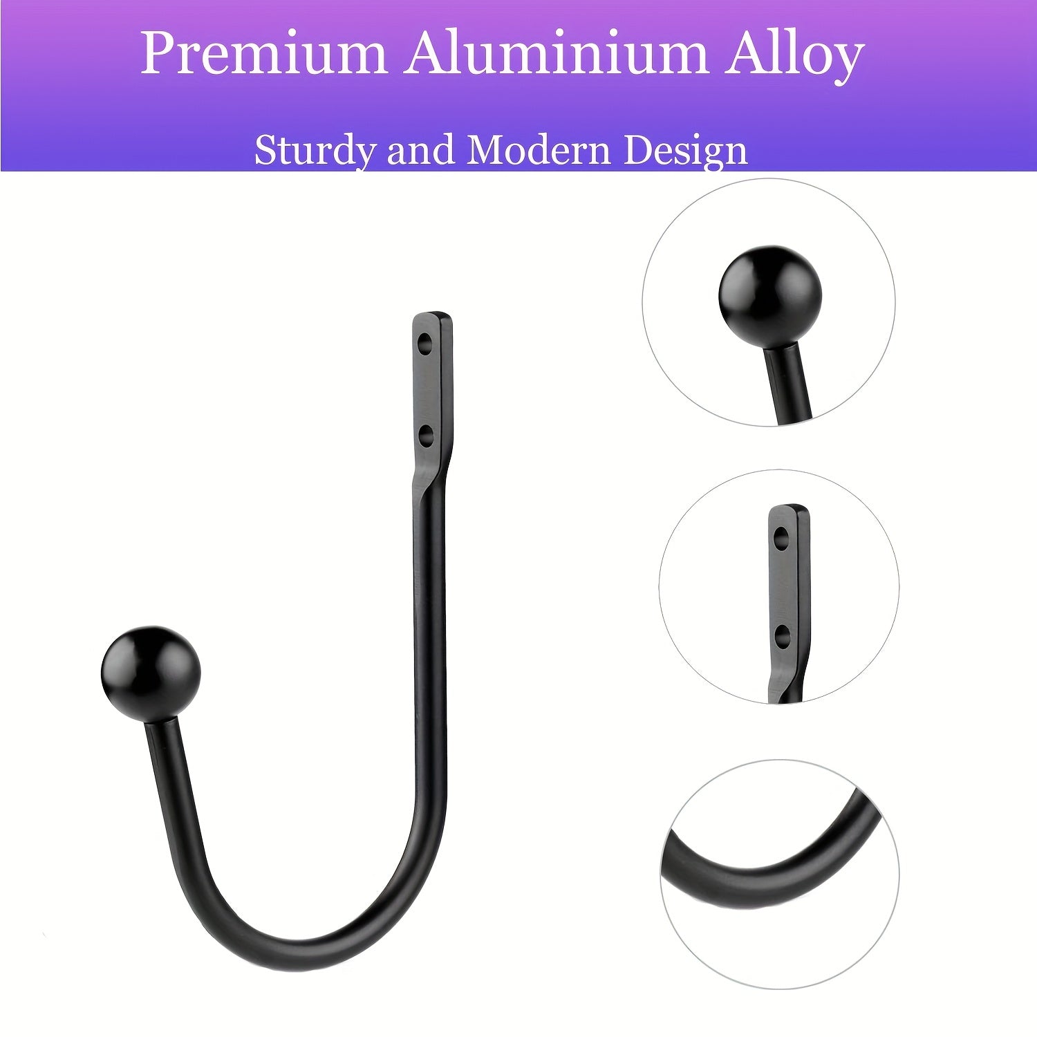 2pcs Metal Curtain Hooks for Easy Hanging & Decorating in Living Room