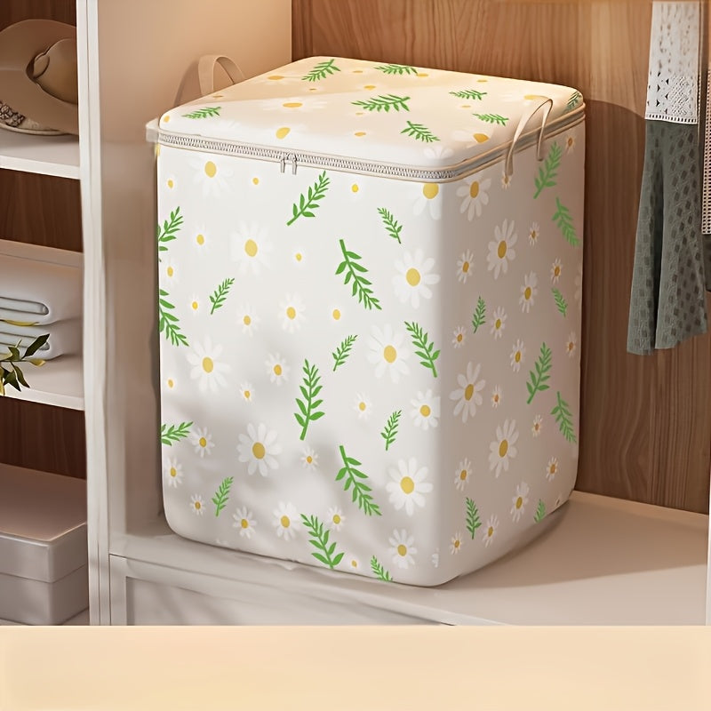 180L Houndstooth Storage Bags Non Woven Fabric Zippered Dust Proof Organizers