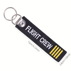 Embroidery FLIGHT CREW Key Chain Set for Men - Aviation Gift