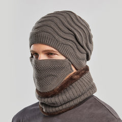 Men's Winter Wool Hat Windproof Knit for Cycling