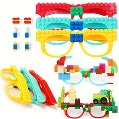 3pcs Building Blocks Glasses Baseboard Frame DIY Toy Christmas Gift