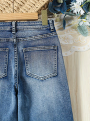 Girls' Raw Cut Skinny Jeans Stretchy Casual Street Tight Fit Denim Trousers