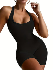 Women's Slim Halter Neck Romper Jumpsuit