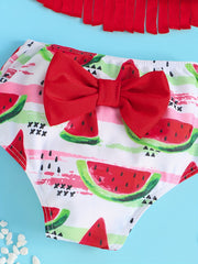 3pcs Baby Girls Halter Top Watermelon Shorts Swimsuit
