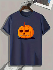 Halloween Pumpkin Print Men's Graphic T-shirt for Summer