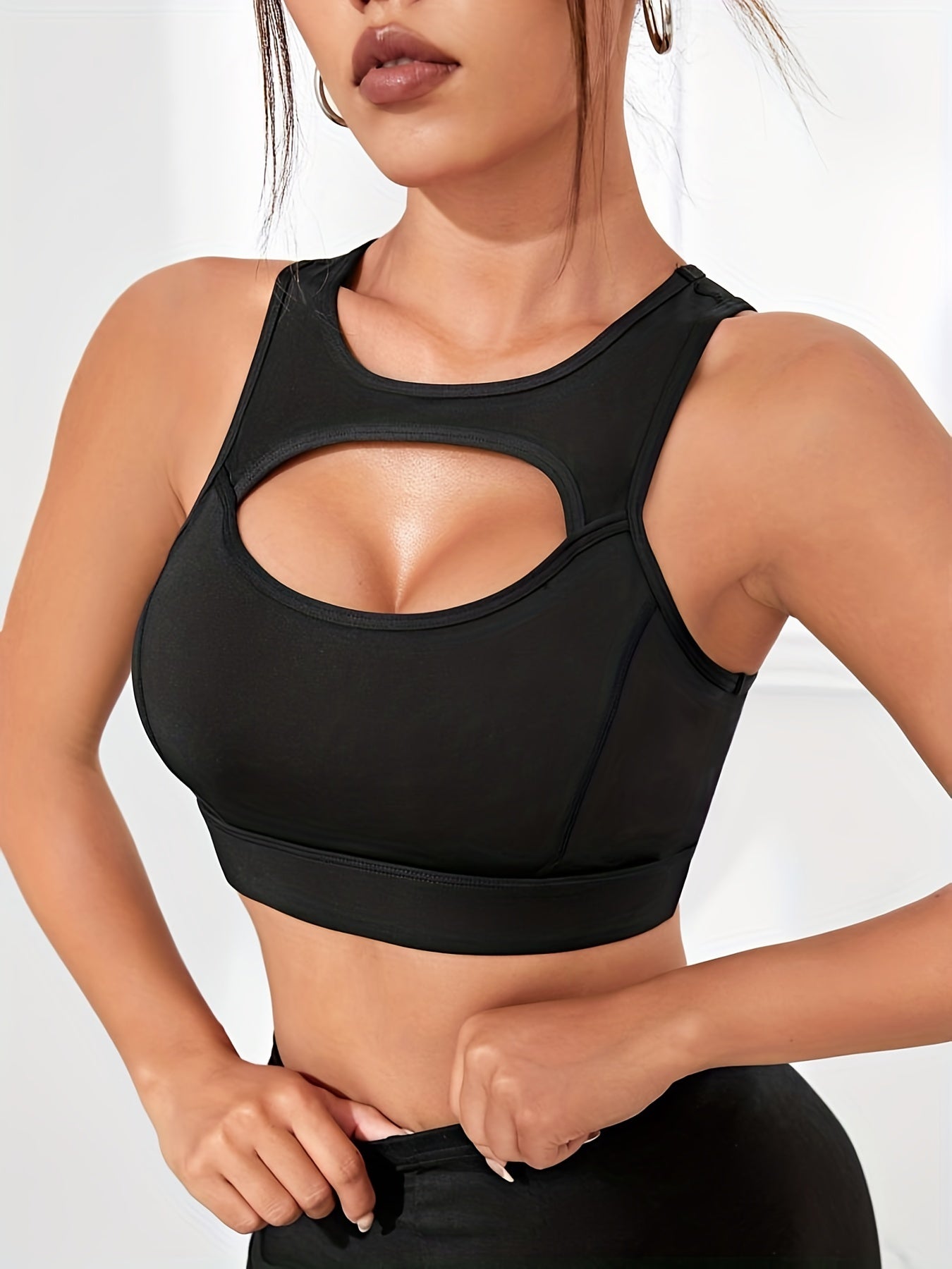 Sleeveless Hollow Out Sports Bra Quick Dry Top