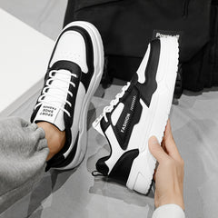 Men's Letter Print Lace Up Skateboard Shoes Lightweight Sneakers