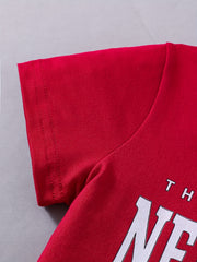 2pcs Toddler Boys Letter YORK Graphic T Shirts & Shorts Set Kids Summer Clothes