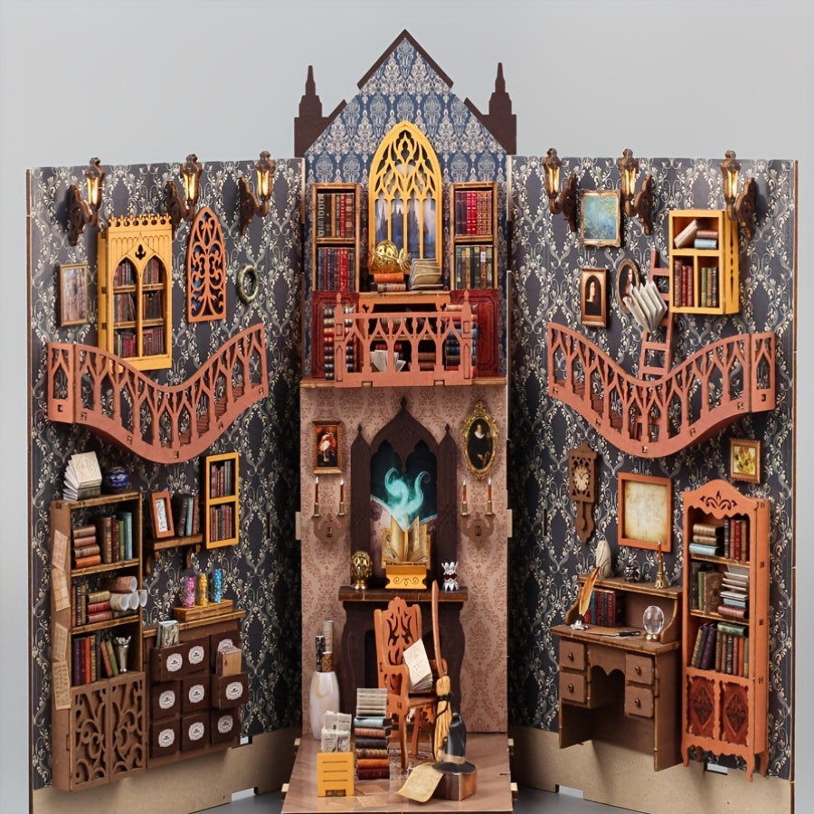 Handcrafted 3D Standing Book Magic House Model Kit Wooden Puzzle
