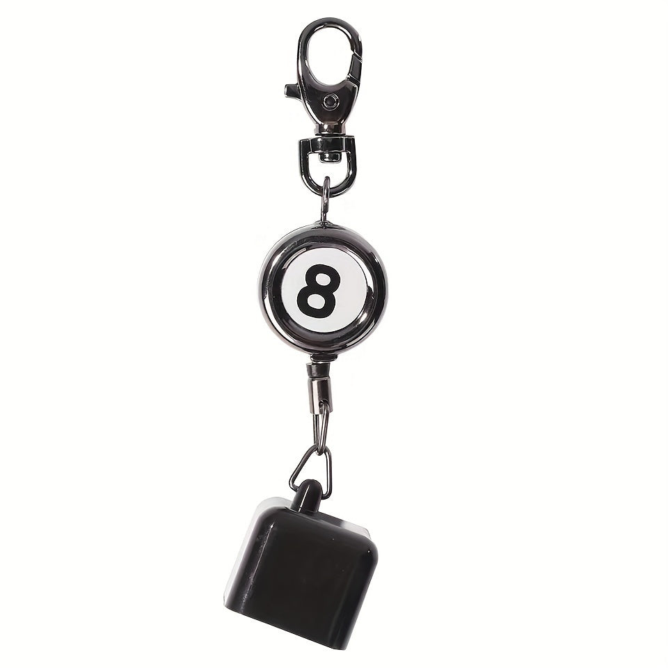 Portable Retractable Billiards Snooker Pool Cue Chalk Holder Clips Keys Chain