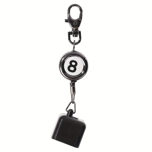 Portable Retractable Billiards Snooker Pool Cue Chalk Holder Clips Keys Chain