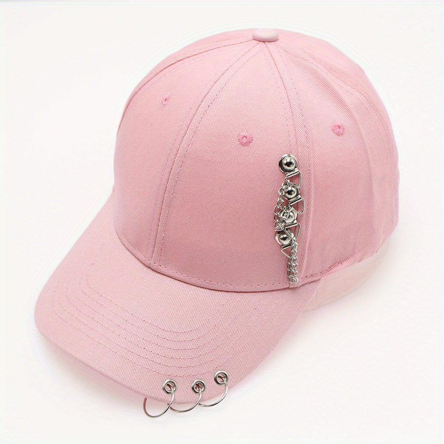Ring Chain Baseball Cap Unisex Hip Hop Dad Hat Adjustable Sun Hat