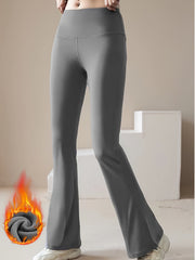Warm Flared Yoga Pants High Stretch Sports Running Bell Bottom Pants