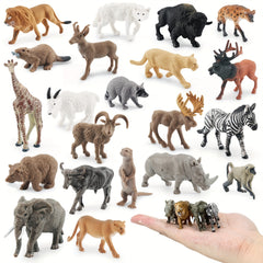 21Pcs Mini Forest Animal Figurines Plastic Jungle Wildlife