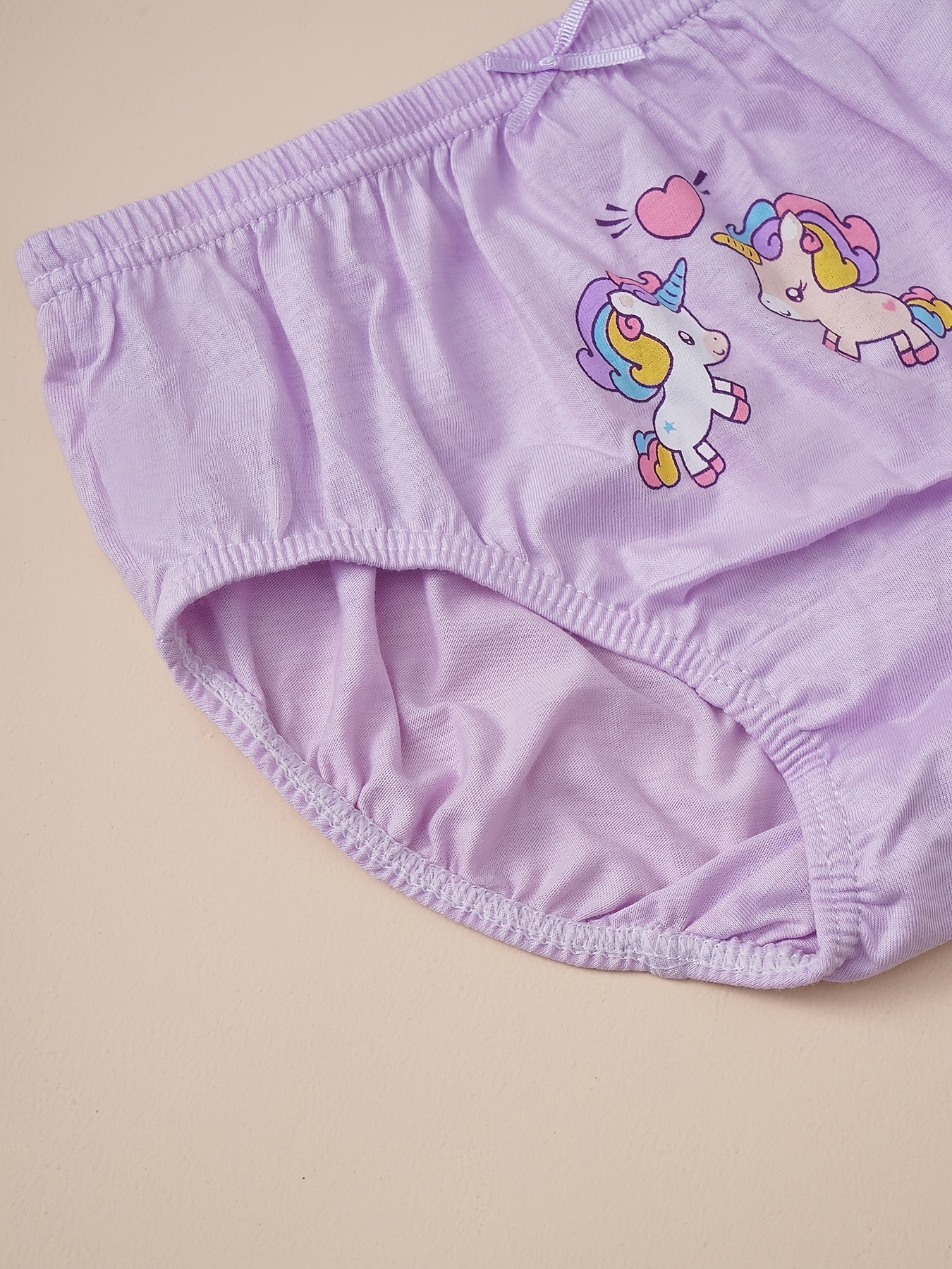 Girls Cartoon Unicorn And Rainbow Shortie Briefs Set