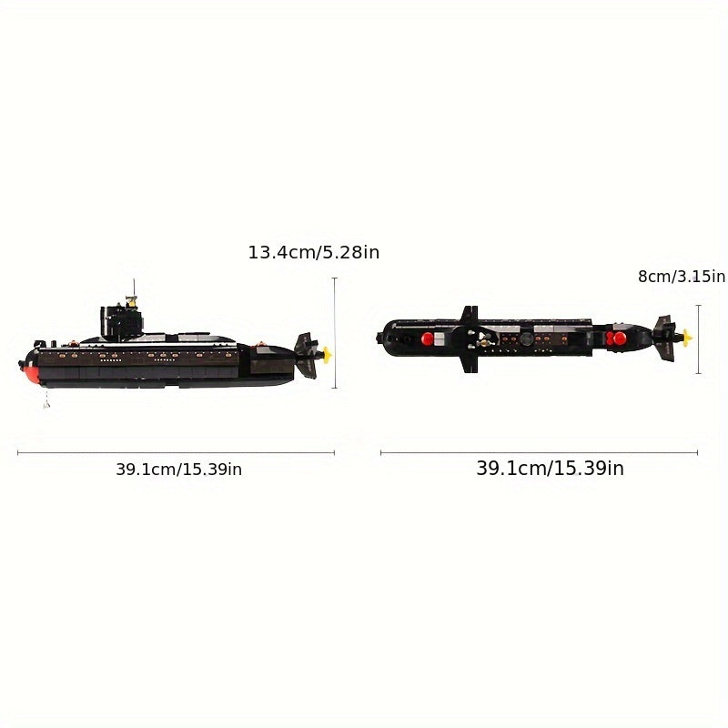 519pcs Classic 094 Strategic Nuclear Submarine Building Blocks Set