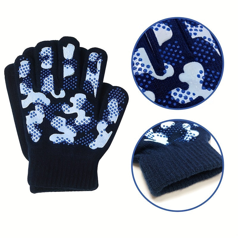 Kids Winter Knitted Gloves Elastic Grip Warm Keeping Children's Gloves
