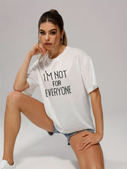 Stylish Letter Print Crew Neck Sports T Shirt for Women